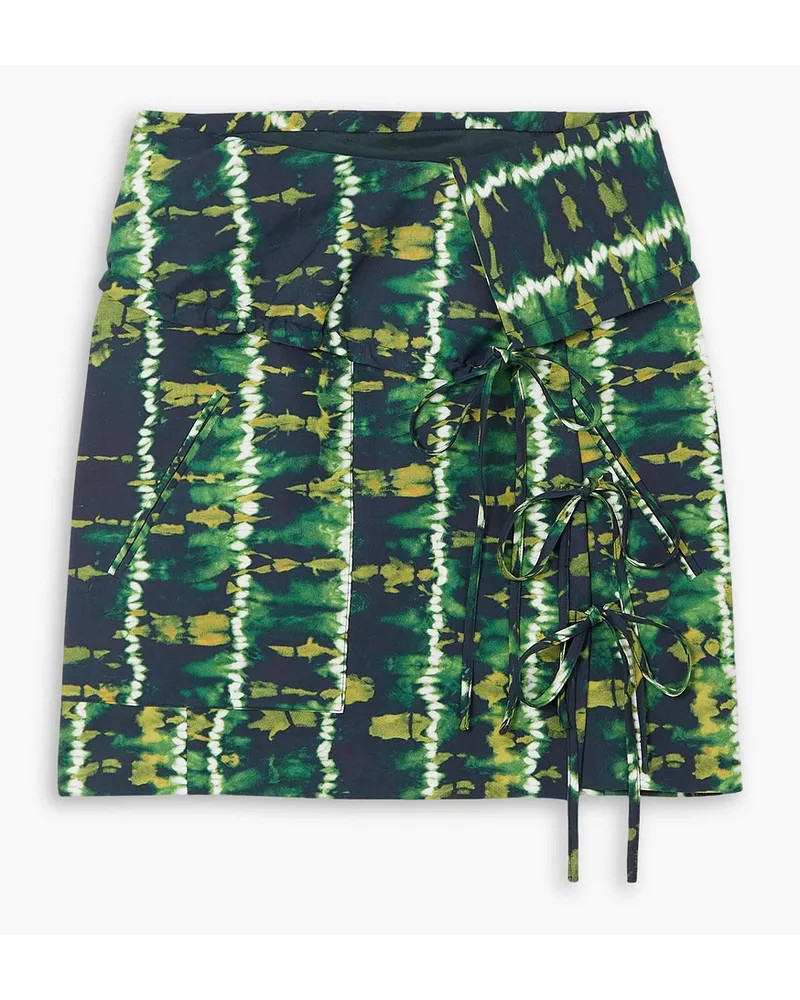 Altuzarra Hilaree tie-dyed stretch-cotton mini wrap skirt - Green Green