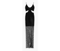 Alice Olivia - Havana cutout embellished mesh maxi dress - Black