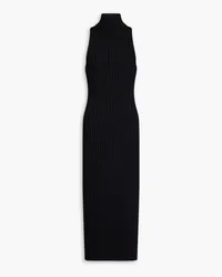 GALVAN Metallic ribbed-knit midi dress - Black Black