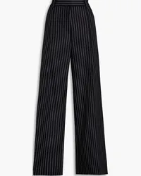 Oscar de la Renta Pinstriped wool and mohair-blend twill wide-leg pants - Blue Blue