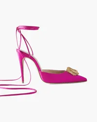 Magda Butrym Crystal-embellished satin pumps - Pink Pink