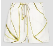 Printed cupro shorts - White