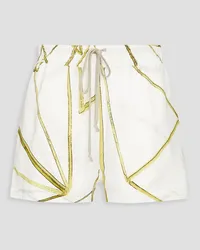 Rick Owens Printed cupro shorts - White White