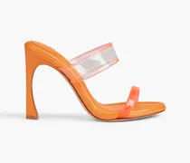 Joanna leather and PVC mules - Orange