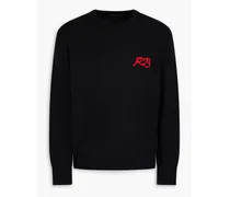 Embroidered wool sweater - Black