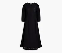 Monami broderie anglaise cotton midi dress - Black