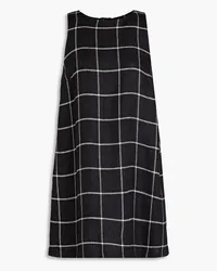 Lisa Marie Fernandez Checked linen mini dress - Black Black