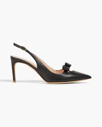 Rupert Sanderson Marina cutout bow-detailed leather slingback pumps - Black Black