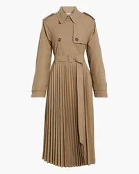 RED Valentino Belted pleated gabardine trench coat - Neutral Neutral