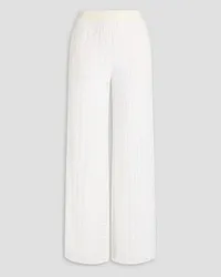 Missoni Crochet-knit wool-blend wide-leg pants - White White