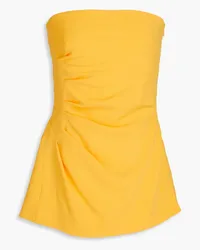 Proenza Schouler Strapless draped crepe top - Yellow Yellow