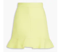 Ruffled ribbed-jersey mini skirt - Yellow