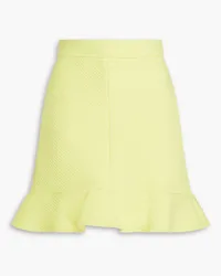 MSGM Ruffled ribbed-jersey mini skirt - Yellow Yellow