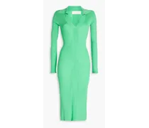 Joy ribbed-knit midi dress - Green
