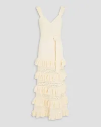 Zimmermann Tiered crocheted cotton maxi dress - White White