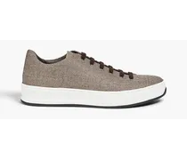 Houndstooth flannel sneakers - Brown