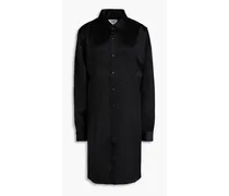 Satin shirt dress - Black