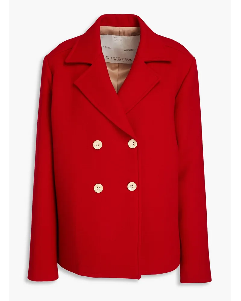 Giuliva Heritage Collection Agata double-breasted wool-canvas jacket - Red Red