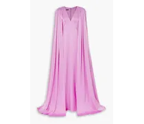 Hudson cape-effect satin-crepe gown - Purple