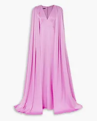 Alex Perry Hudson cape-effect satin-crepe gown - Purple Purple