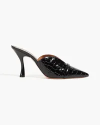 Malone Souliers Thandie 90 croc-effect leather mules - Black Black