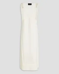 Simone Rocha Embellished tulle-paneled crepe de chine midi dress - White White