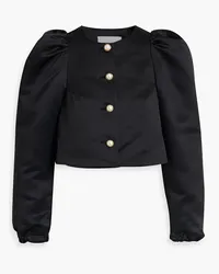 SLEEPER Cropped satin jacket - Black Black