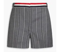 Striped wool-twill shorts - Gray