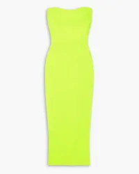 Alex Perry Callan strapless neon crepe midi dress - Yellow Yellow