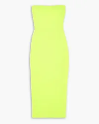 Alex Perry Callan strapless neon crepe midi dress - Yellow Yellow