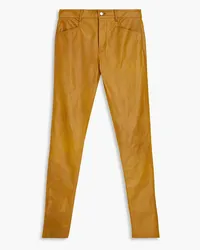 Rick Owens Leather slim-leg pants - Yellow Yellow