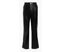 Leather flared pants - Black