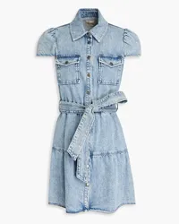 Alice + Olivia Alice Olivia - Rockstar gathered denim mini shirt dress - Blue Blue