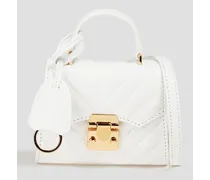 Quilted leather tote - White