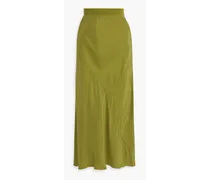 Silk-charmeuse maxi skirt - Green