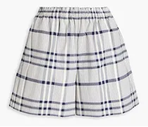 Checked cotton shorts - Blue