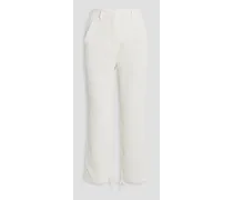 Corduroy straight-leg pants - White
