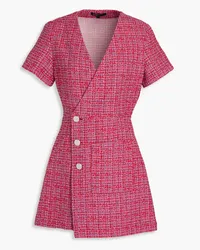 Maje Cutout tweed mini wrap dress - Red Red