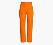 Ribbed jersey kick-flare pants - Orange