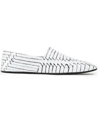 Maison Margiela Printed leather collapsible-heel loafers - White White