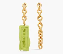 Gold-tone earrings - Green
