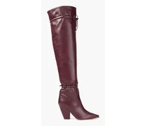 Lila 90 gathered over-the-knee boots - Burgundy