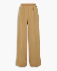 Joseph Hulin pleated silk-crepe wide-leg pants - Brown Brown