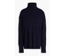 Ribbed-knit turtleneck sweater - Blue