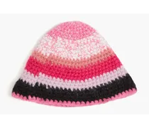 Striped knitted beanie - Pink
