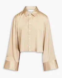 Frame Denim Cropped silk-satin shirt - Neutral Neutral