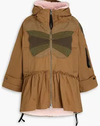 RED Valentino Ruffled cotton-gabardine hooded jacket - Green Green