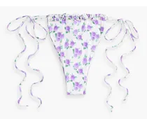 Floral-print low-rise bikini briefs - Purple