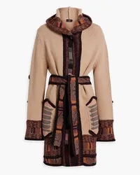 Etro Jacquard-knit wool-blend hooded cardigan - Neutral Neutral