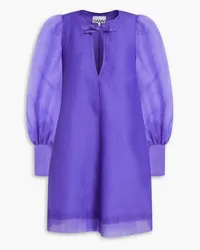 Ganni Crinkled organza mini dress - Purple Purple